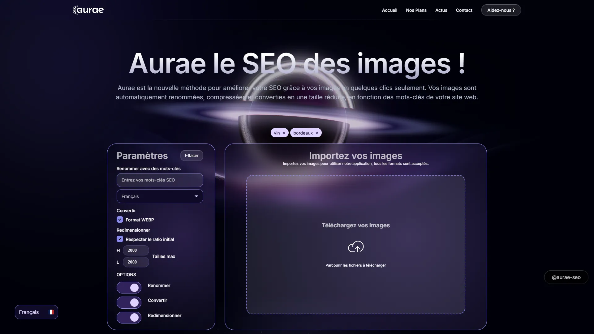 Aurae - SaaS d'Optimisation d'Images